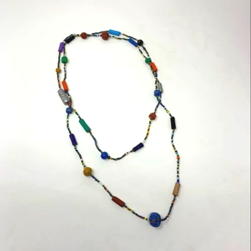 Beaded Multicolor Long Necklace - Picture 2 of 2